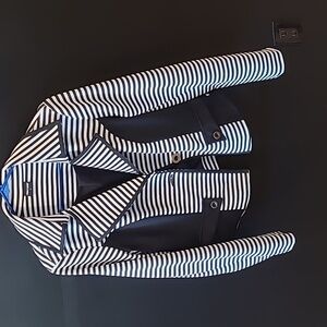 Point Zero Black and white Stripe Blazer Large